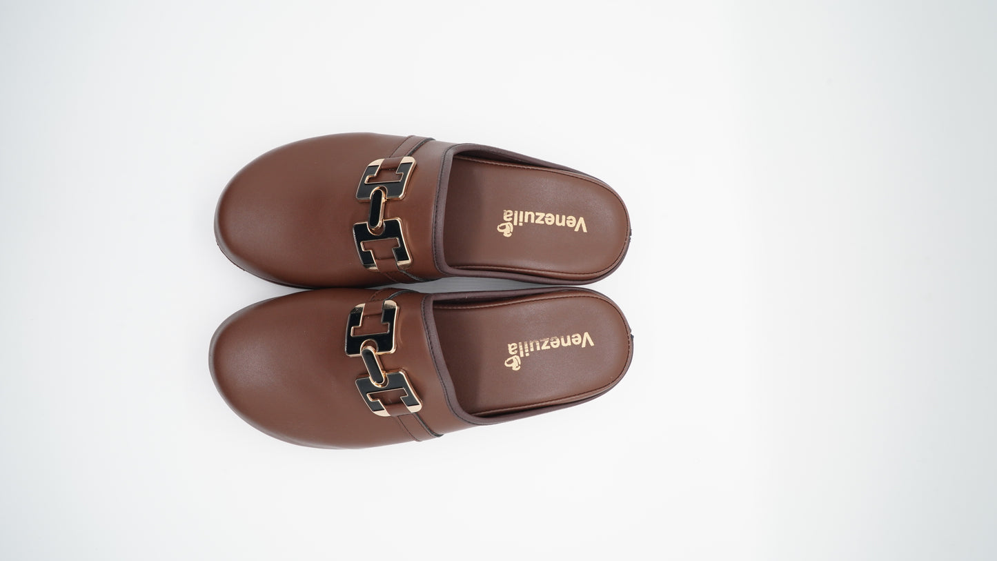 Sabot Elégant Femme Maron (Mat)